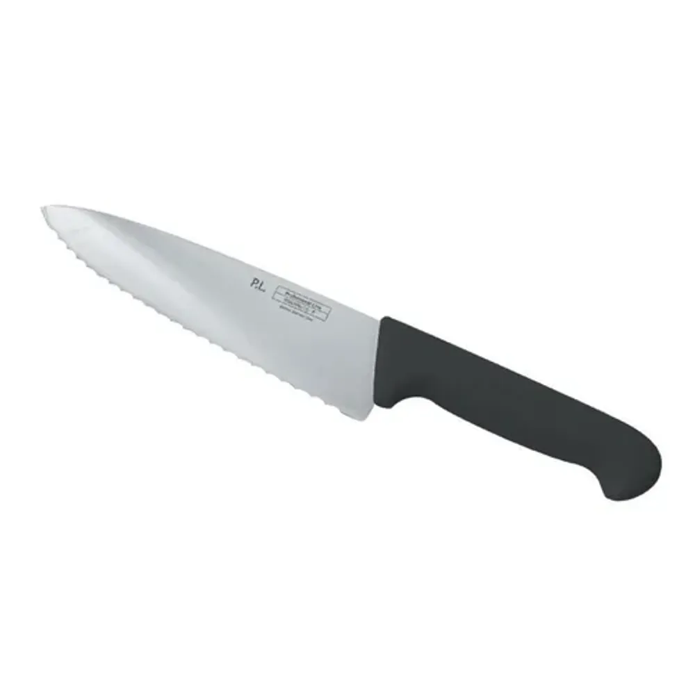 Нож поварской 25 см волнистое лезвие PRO-Line черная ручка P.L. Proff Cuisine