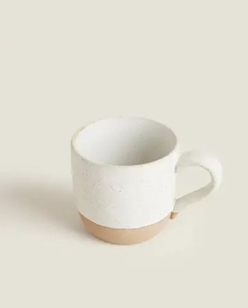 ZARA HOME КРУЖКА С ТИСНЕНИЕМ, ЭКРЮ