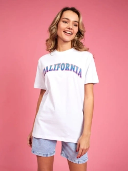 Футболка женская калифорния california белая оверсайз