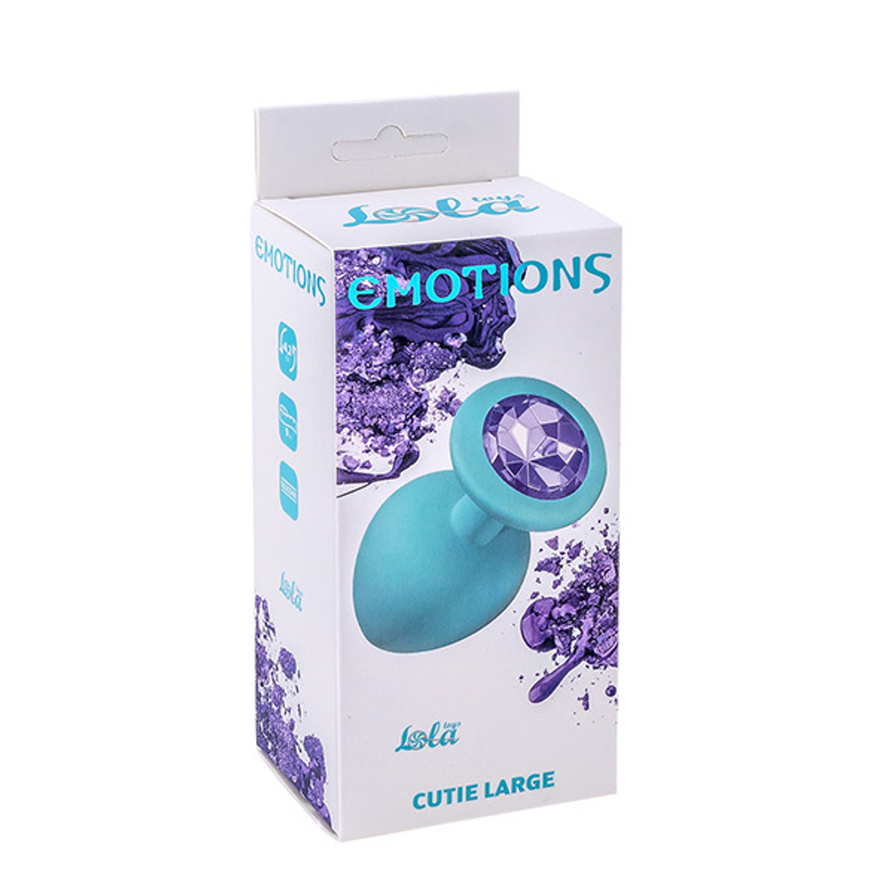 Анальная пробка 9,5см Lola Games Emotions Cutie Large Turquoise Light Purple Crystal 4013-04Lola