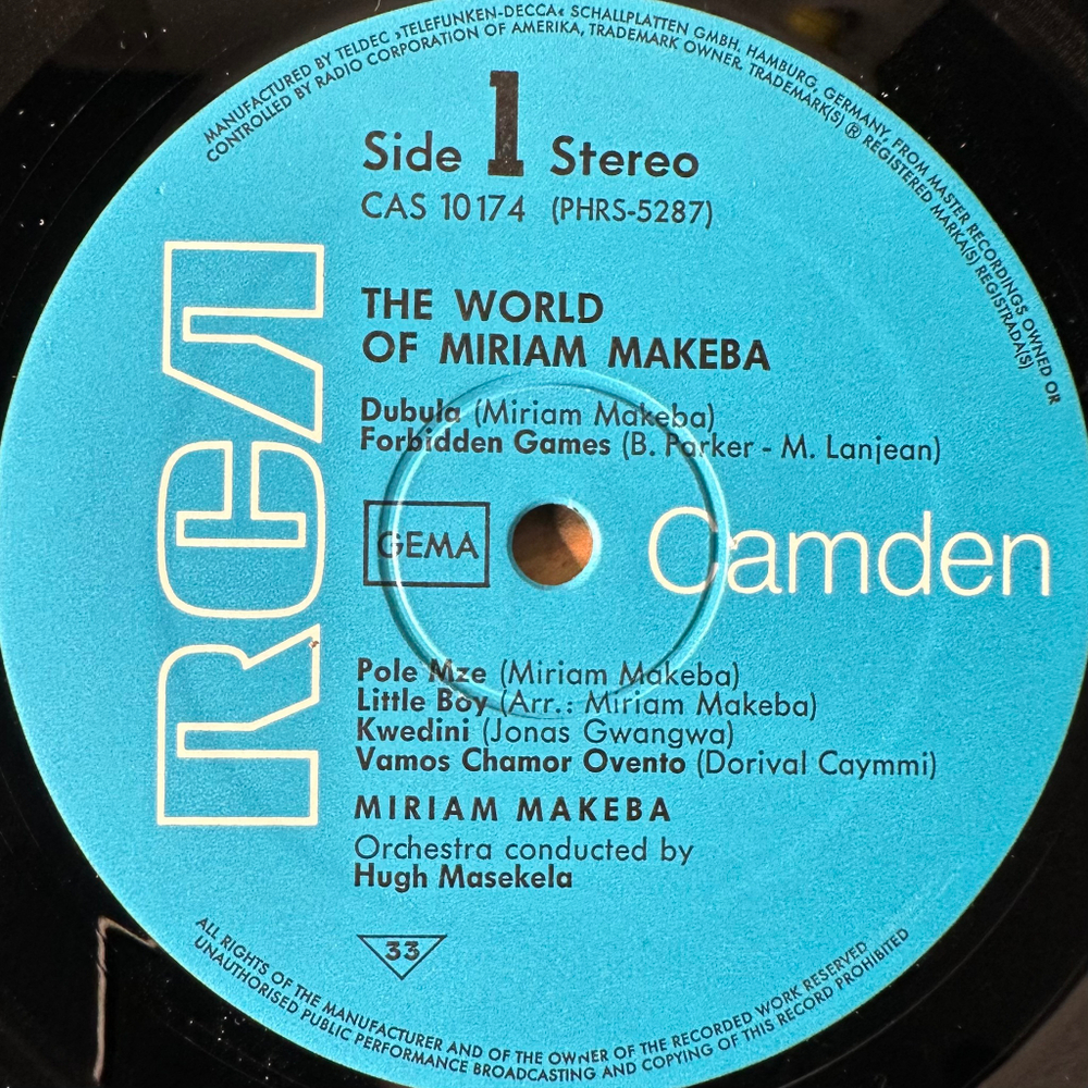 Miriam Makeba ‎– The World Of Miriam Makeba (Германия 1963г.)