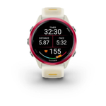Смарт часы Garmin Forerunner 570 - 42мм, слоновая кость, алюминиевый безель малинового цвета, ремешок манго/слоновая кость