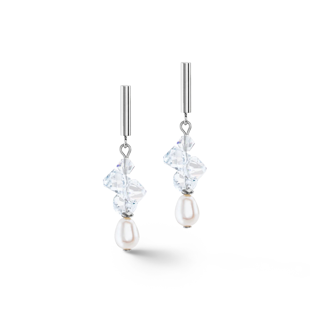 Серьги Coeur de Lion White-Silver 1124/21-1417