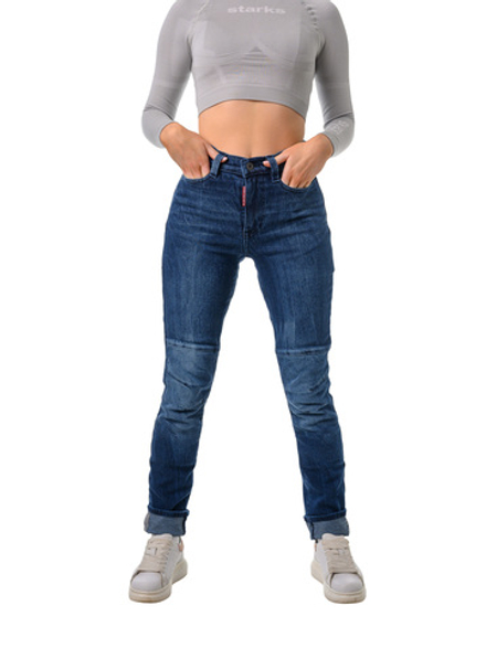 Мотоджинсы Starks ZENA LITE , жен., Slim fit, стрейч, Синий, Stonewash (32)