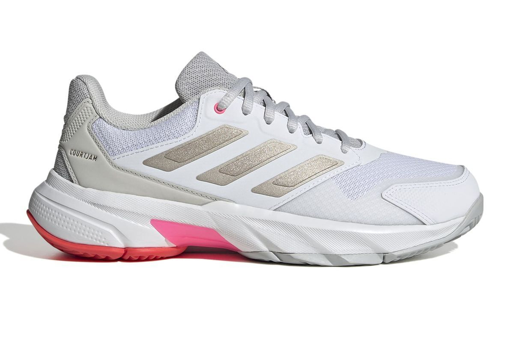Женские Кроссовки теннисные Adidas CourtJam Control 3 W - cloud white/iron metallic/lucid red