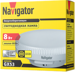 Лампа светодиодная Navigator GX53 220V GX53 8W 4000K 25003