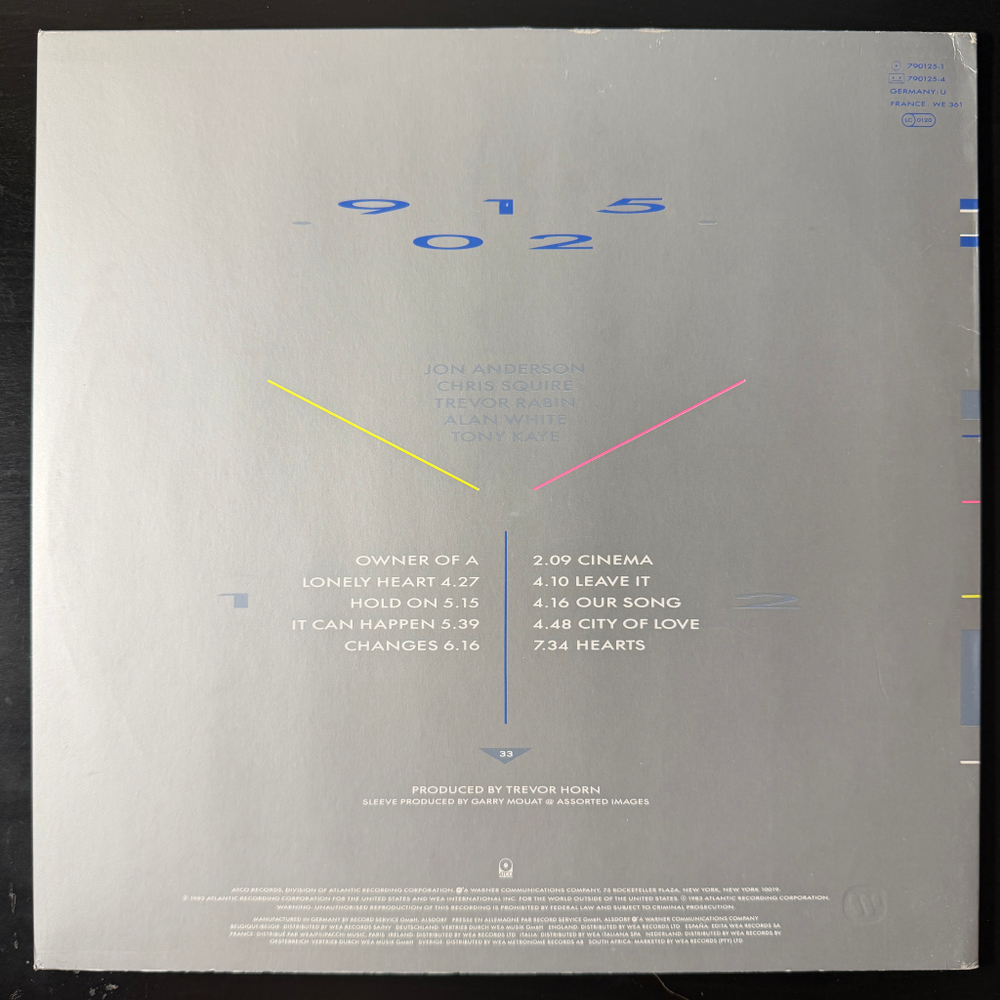 Yes – 90125 (Скандинавия 1983г.) Т