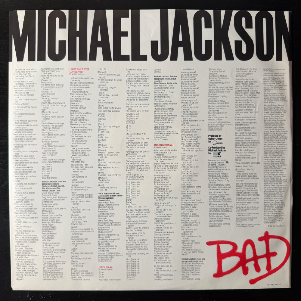 Michael Jackson - Bad (Голландия 1987г.)