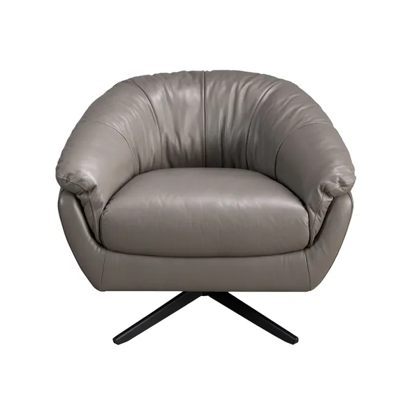 Вращающееся кресло Angel Cerda 5138 из серой кожи