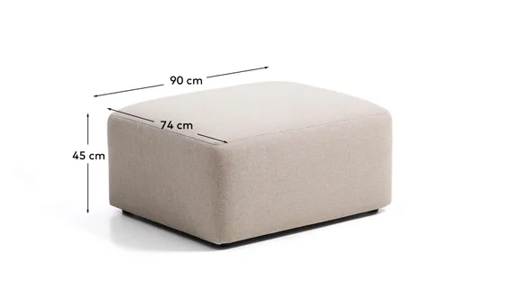 Пуф для ног Blok из бежевой синели, 90 x 74 см