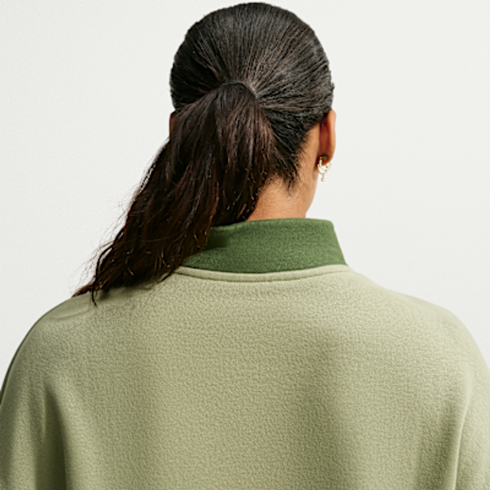 Nike Studio Fleece Medium Weight Укороченный женский топ свободного кроя с молнией до середины груди JF6669 - Nike