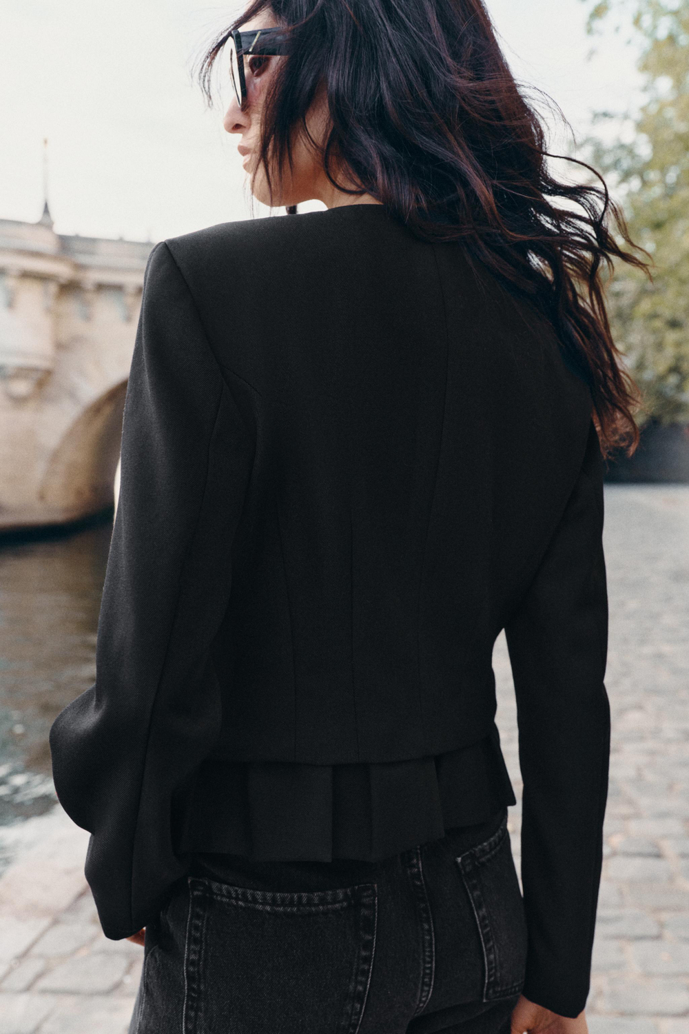 ZARA КОРОТКАЯ ШЕРСТЯНАЯ КУРТКА — ZW COLLECTION, ЧЕРНЫЙ