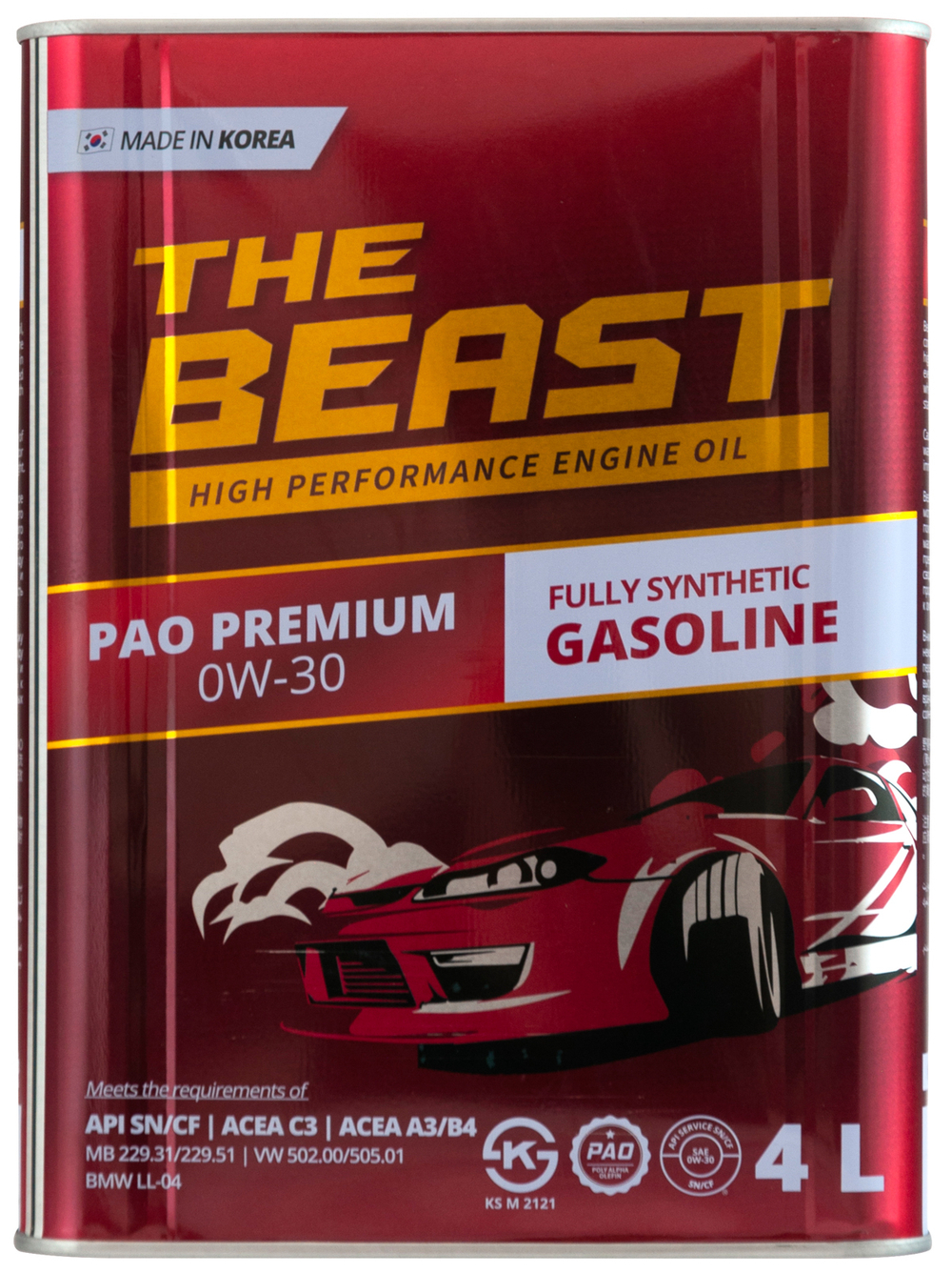 THE BEAST 0W30 Синтетическое моторное масло PAO PREMIUM  4л