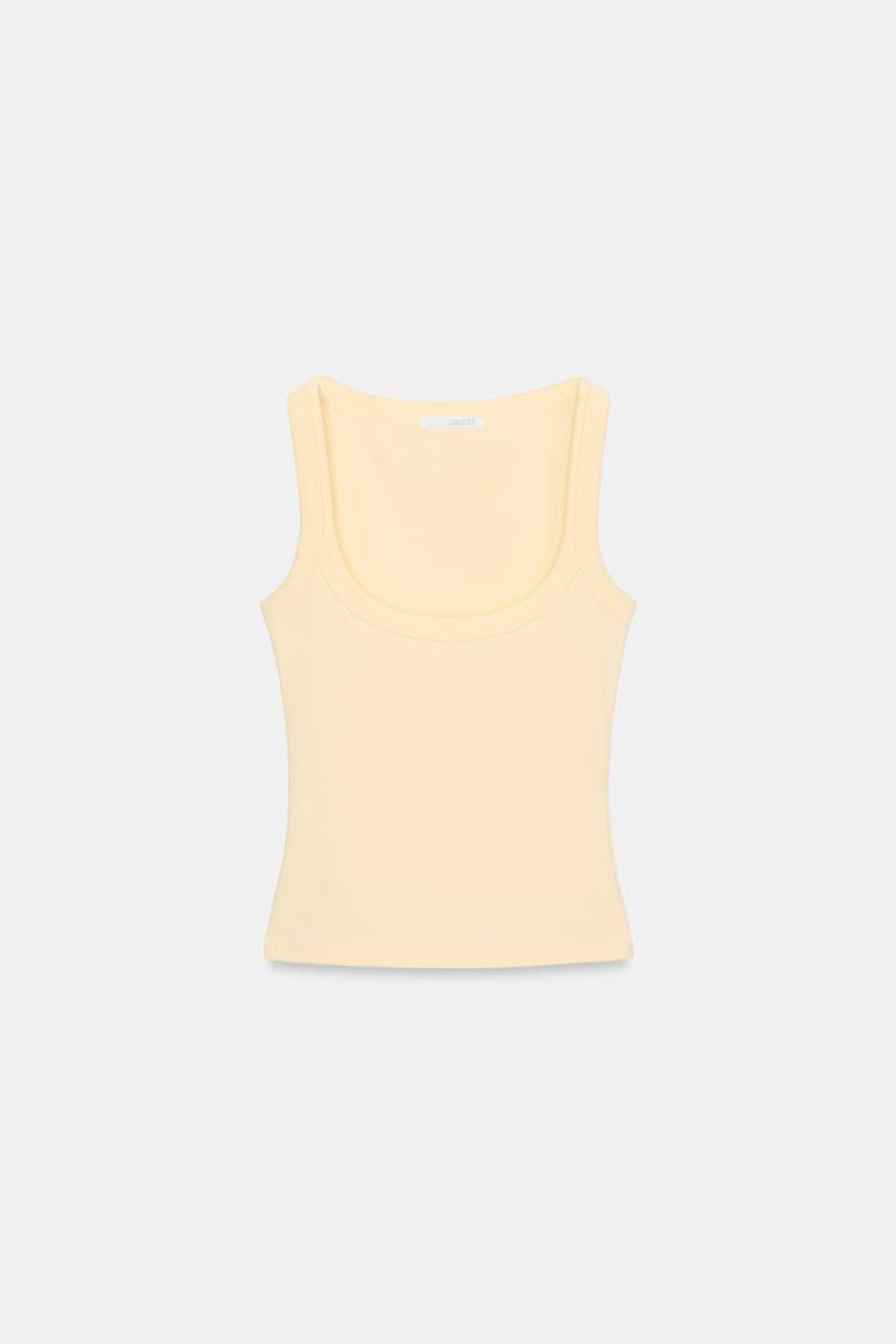 ZARA ХЛОПКОВАЯ ФУТБОЛКА БЕЗ РУКАВОВ, ЖЕЛТЫЙ
