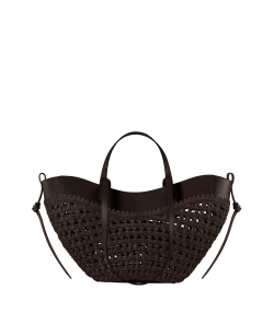 POLENE СУМКА CYME RAFFIA MINI, ЦВЕТ ЧЕРНОГО ДЕРЕВА