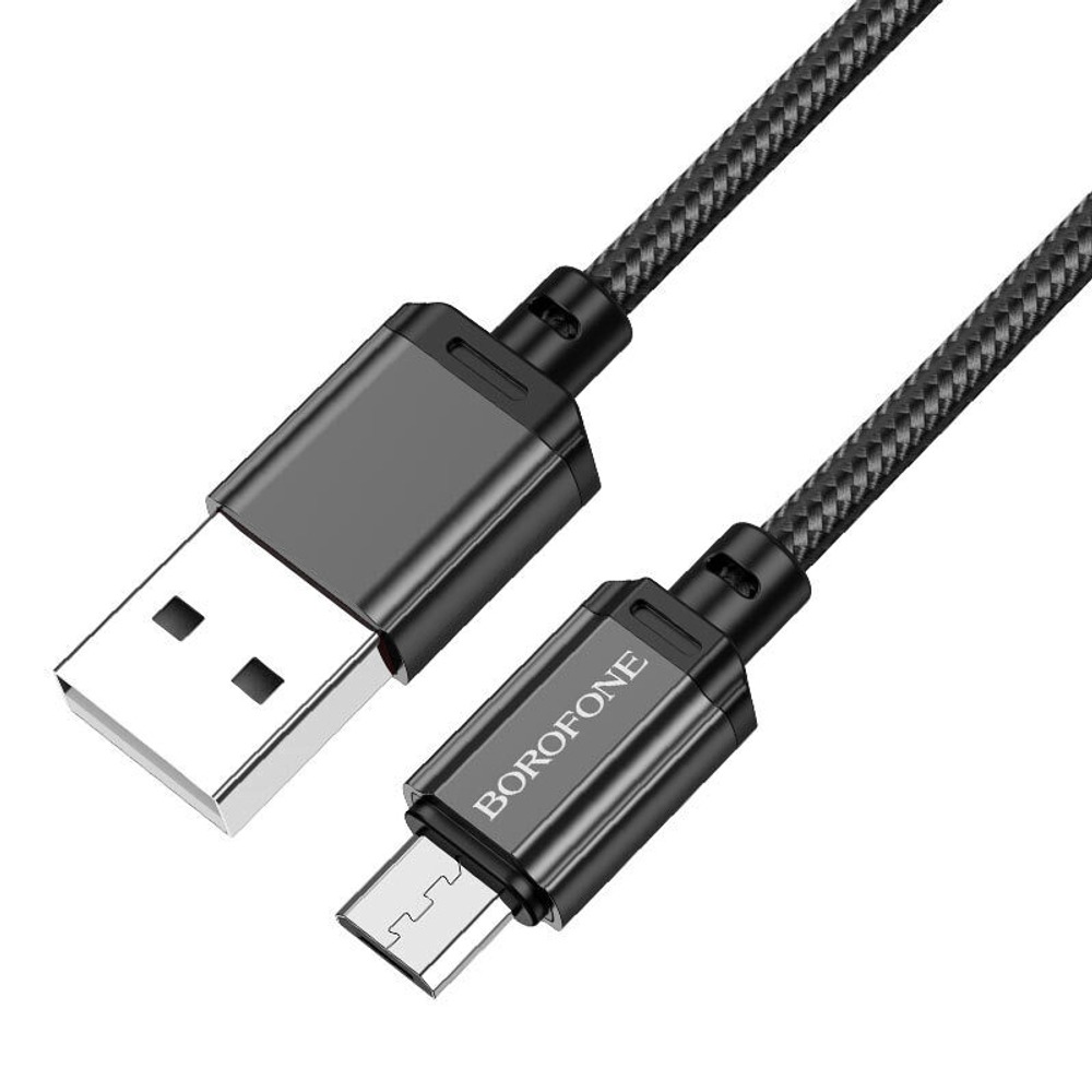 Кабель Borofone BX87 USB-microUSB 2.4A 1м Braided Black