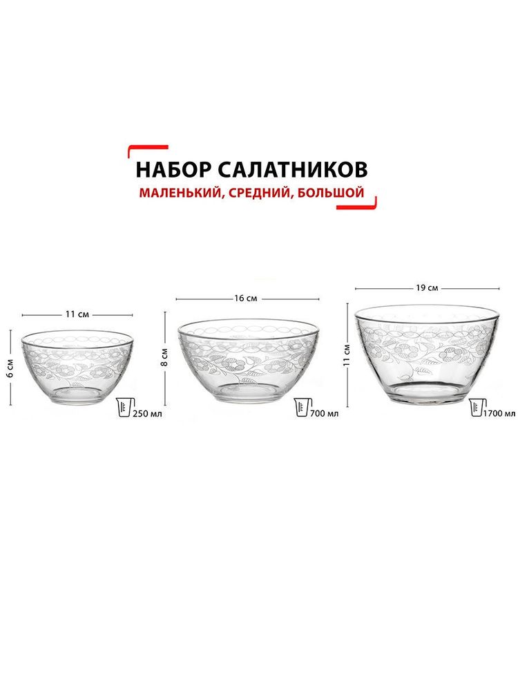Мусатов Набор салатников Флёр 3 пр.