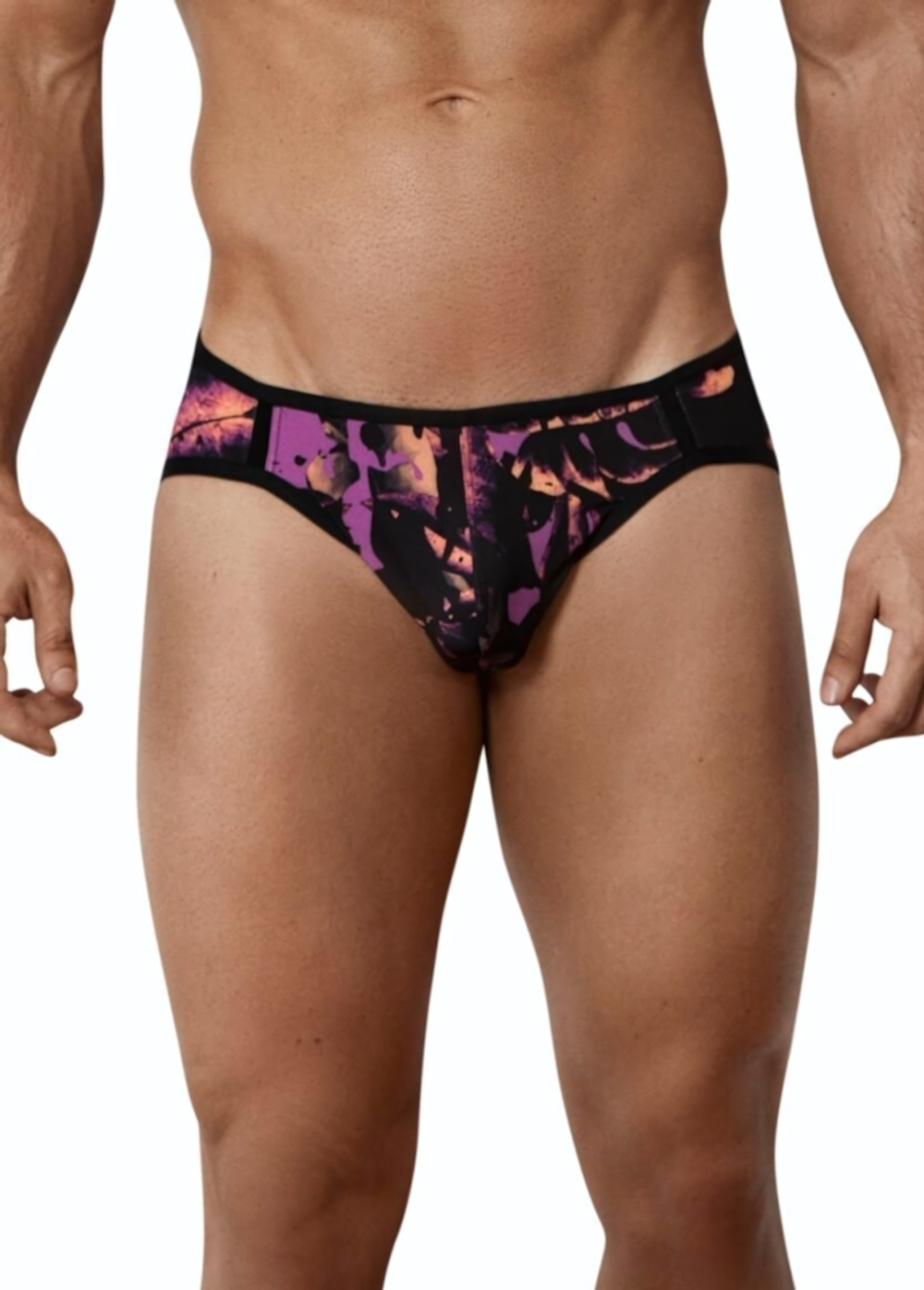 Черные принтованные трусы-джоки Natura Jockstrap (Размер: XL) (Цвет: черный)