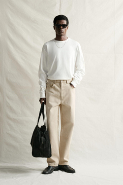 ZARA ДЖИНСЫ STRAIGHT ДЛИНОЙ ДО ЩИКОЛОТКИ, ВАНИЛЬНЫЙ