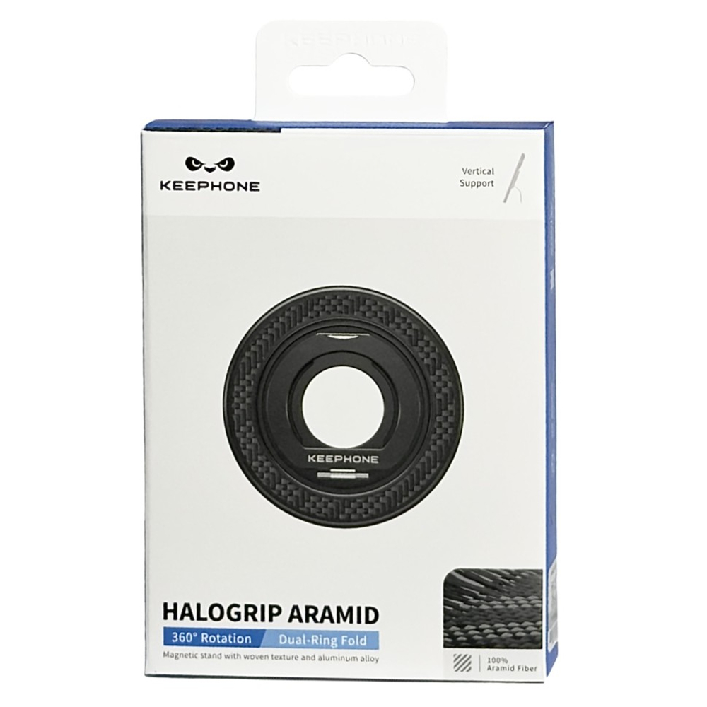Магнитное кольцо Keephone Halogrip Aramid черное