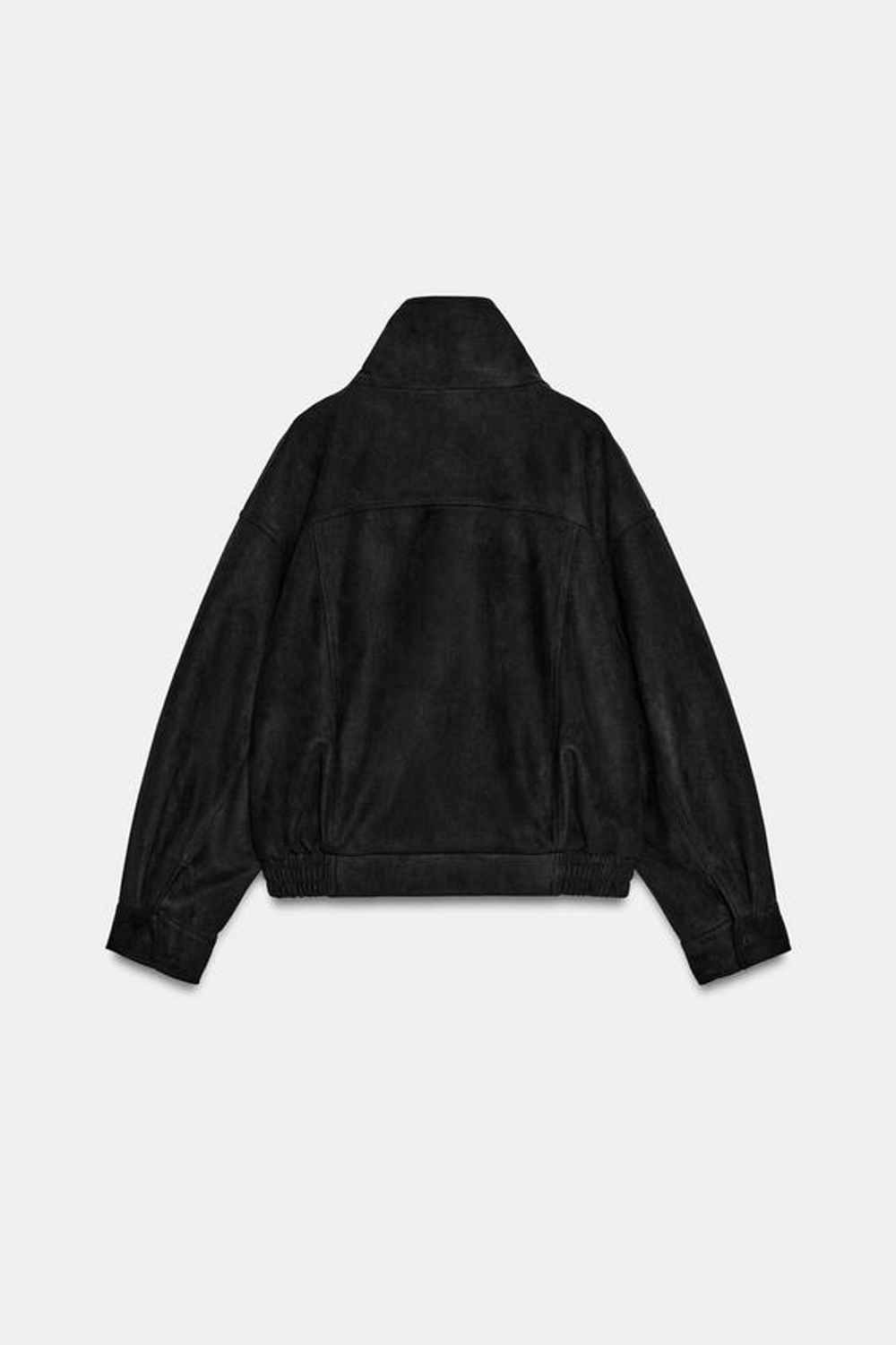 ZARA БОМБЕР ИЗ ИСКУССТВЕННОЙ ЗАМШИ, ЧЕРНЫЙ