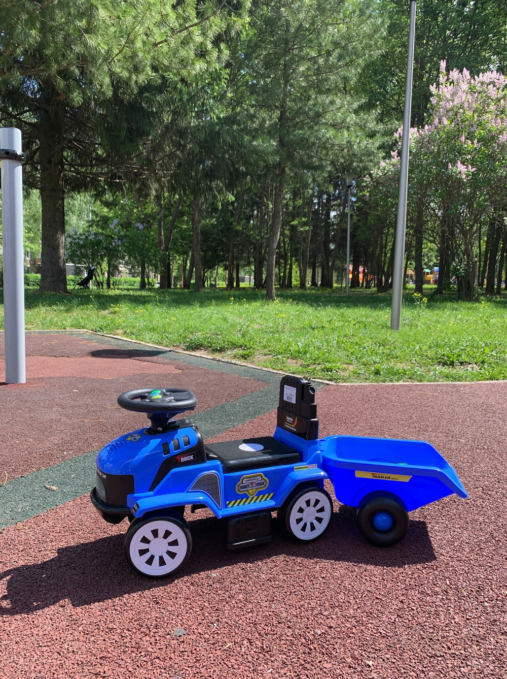 Детская Каталка  EVERFLO Tractor ЕС-913Т blue c прицепом