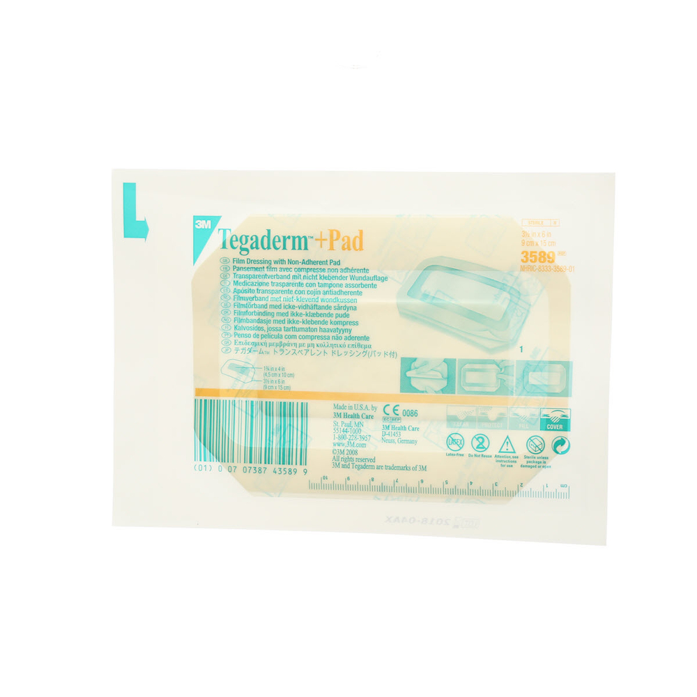 Пленочная прозрачная повязка с впитывающей подушечкой Tegaderm ® + Pad  9 x 15 см. 25 шт./уп., 3589