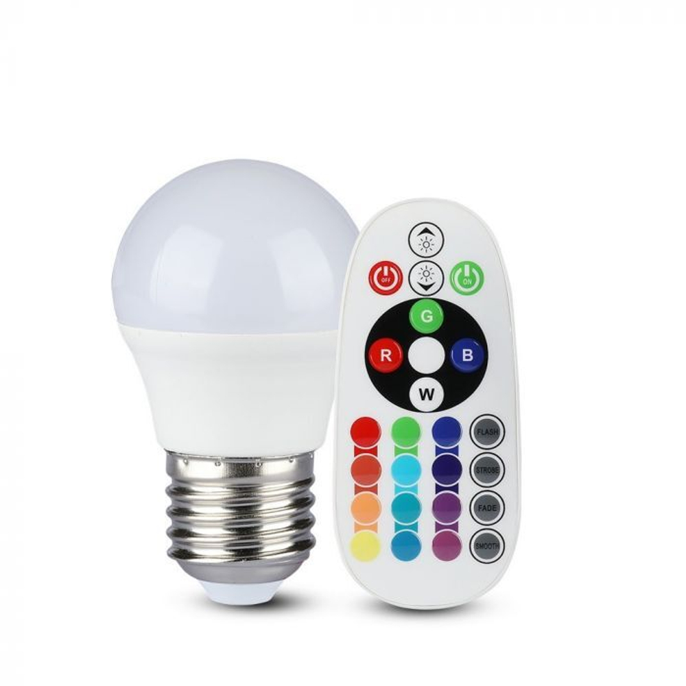 Лампа светодиодная V-TAC, E27, 3.5 Вт, RGB, SKU 2773