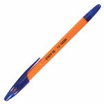 Ручка шариковая масляная STAFF "Basic X-100", СИНЯЯ, корпус оранжевый, узел 1 мм, линия письма 0,7 мм, 143204