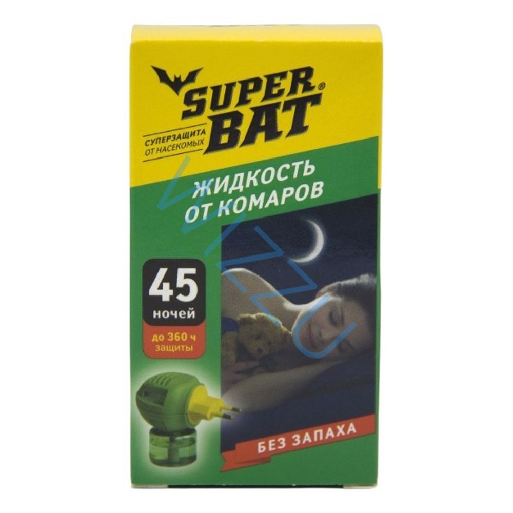 Жидкость от комаров SuperBaT 45 ночей 30 мл 1/24