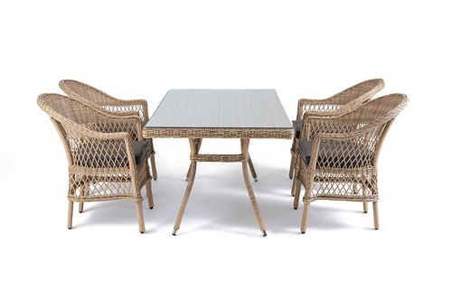 Обеденная группа из искусственного ротанга 4SIS Амароне, соломенный