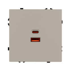Механизм розетки с быстрой USB зарядкой SCT-NOBE-MUAC-SFPL-FC-CA (65W, QC3) (Arlight, -) 059446