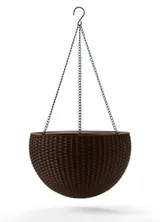 Подвесное кашпо под ротанг (Keter Rattan Hanging) коричневый — фото 2