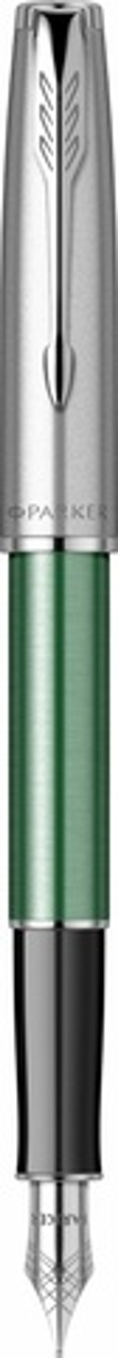 Перьевая ручка Parker Sonnet Essentials Green SB Steel CT 2169362, перо: F, цвет чернил black, в подарочной упаковке.