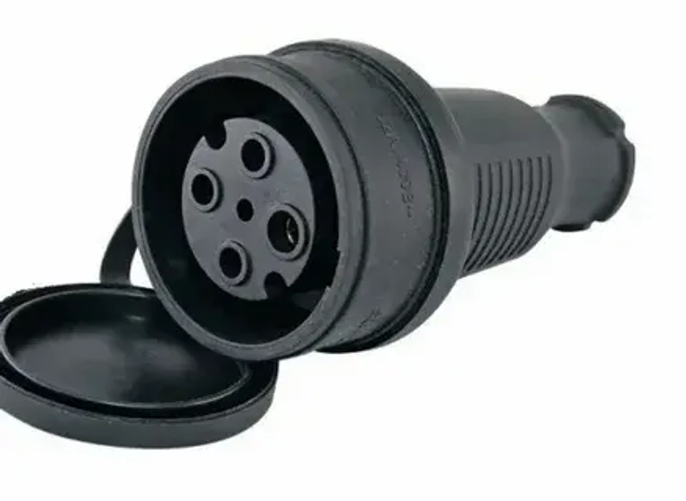 Разъем переносной  с заглушкой каучук 3Р+РЕ 32А 380В IP44 SQ0612-0007