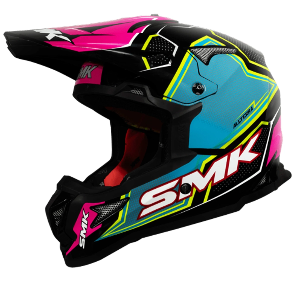 Шлем SMK ALLTERRA MAVERIX, цвет розовый/голубой/желтый (M)