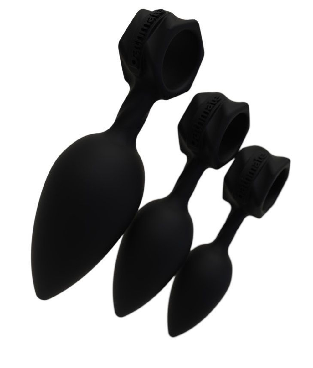 Набор анальных плагов Bathmate Anal Training Plugs, силикон, чёрный