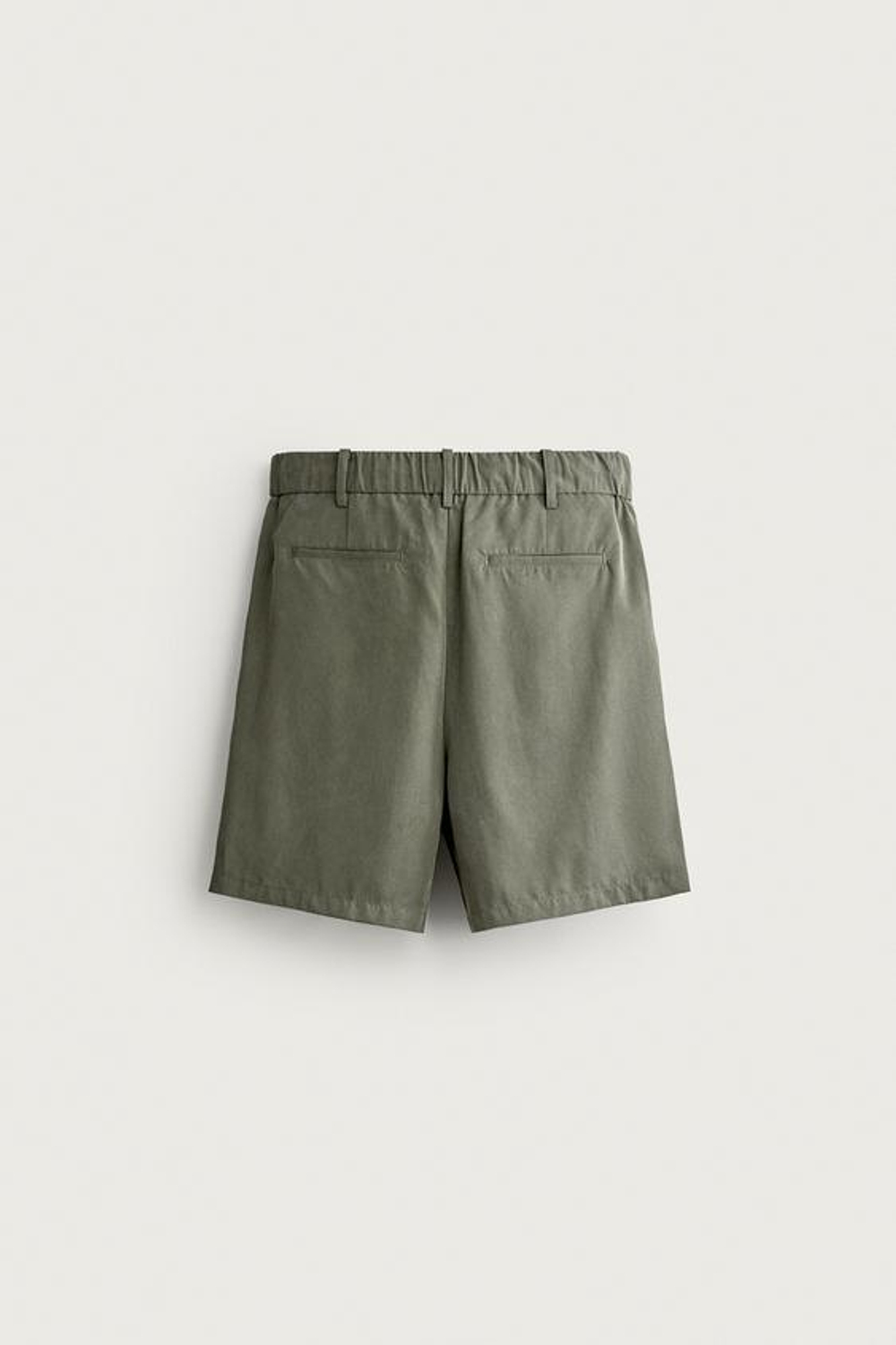 ZARA СТРУЯЩИЕСЯ ШОРТЫ RELAXED FIT, ТЕМНО-ЗЕЛЕНЫЙ