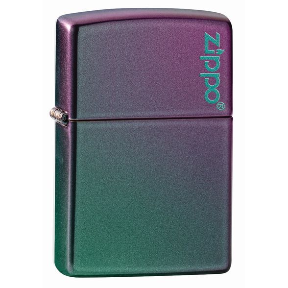 Цена наЗажигалка ZIPPO Logo Classic с покрытием Iridescent, латунь/сталь, фиолетовая, матовая, 36x12x56 мм