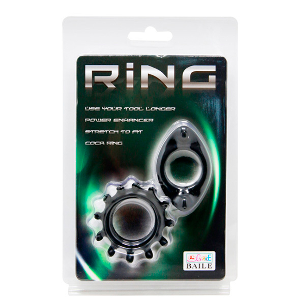 Набор из 2 фигурных эрекционных колец 3,6х5,6см и 5,4см Baile Ring BI-210161