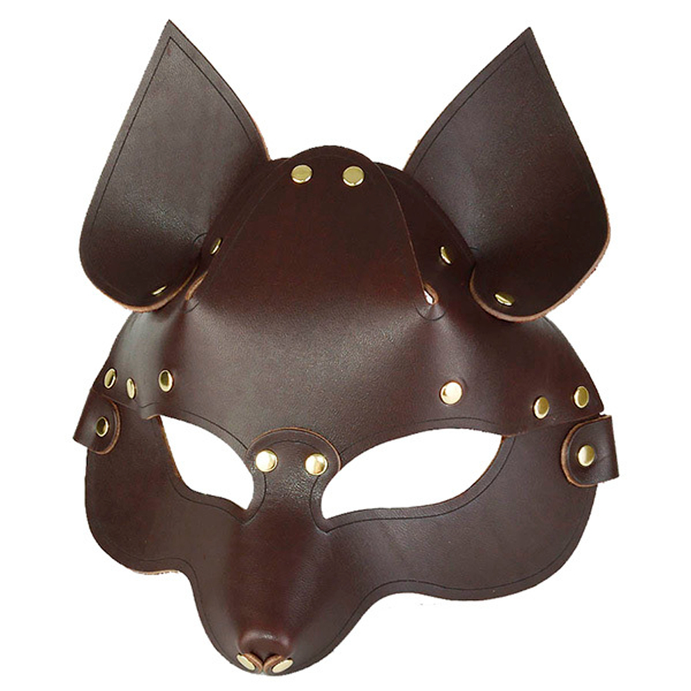 Коричневая кожаная маска Лиса Sitabella BDSM Accessories 3414-9