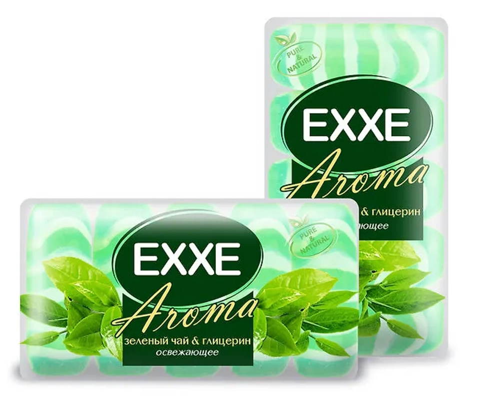 Косметическое мыло EXXE AROMA "Зеленый чай & глицерин", 5шт*70г (зелёное) ЭКОПАК