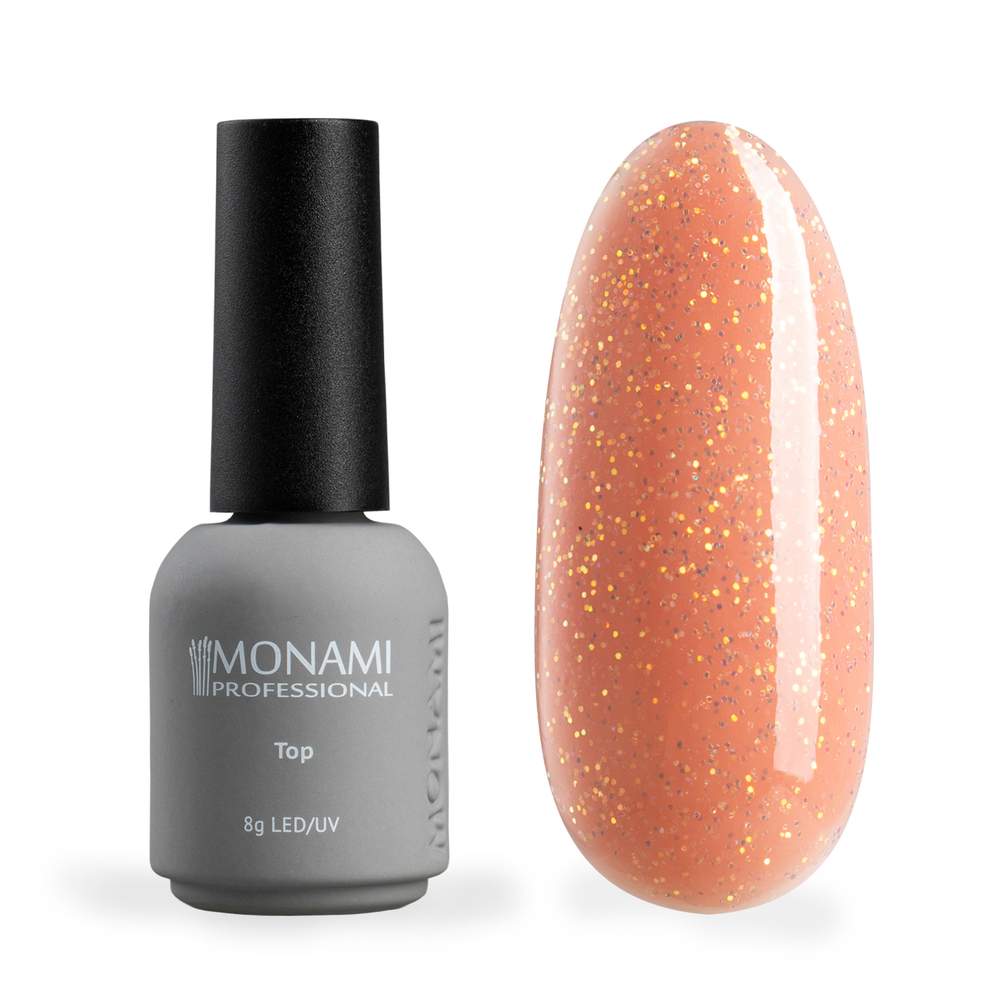 Monami Top Super Shine Opal - Топ для гель-лака с золотым шиммером, 8мл