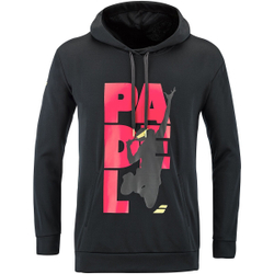 Мужская теннисная кофта Babolat Padel Hood Sweat Men - black/black