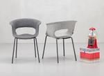 Кресло с обивкой Scab Design Miss B Pop coated steel frame, антрацит, светло-серый