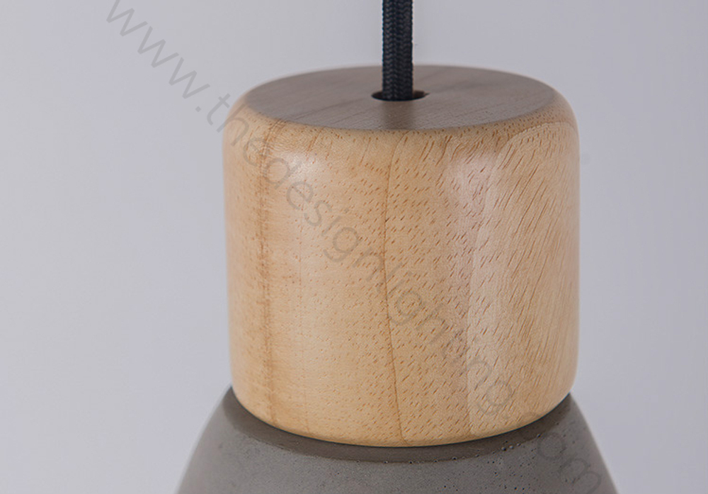 Pendant design lamp Cement Wood by Specimen Editions (Grey)