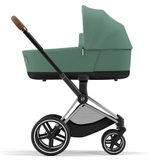 Коляска 3 в 1 Cybex Priam IV Chrome Brown complete и автокресло Aton B2 i-Size Dynamic Red Leaf Green