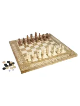 Шахматы + Шашки + Нарды 3 в 1 "Амбассадор 1", 50 см, ясень, Partida