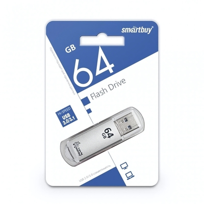 Флеш-накопитель 64 Gb Smartbuy V-Cut Silver 3.0