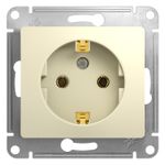 Schneider Electric Glossa Бежевый Розетка с заземляющими контактами механизм IP20 скрытая установка GSL000243
